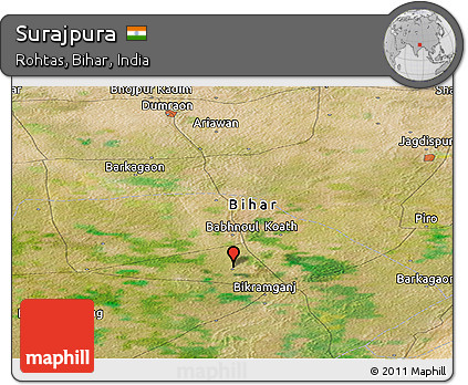 Satellite Panoramic Map of Surajpura