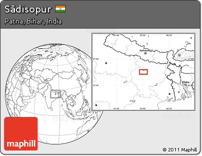 Blank Location Map of Sādisopur