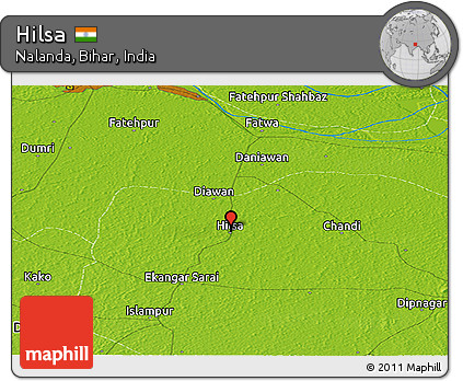 Physical Panoramic Map of Hilsa