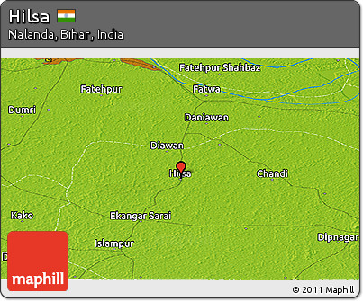 Physical Panoramic Map of Hilsa
