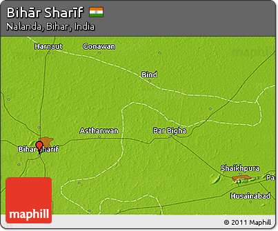Physical 3D Map of Bihār Sharīf