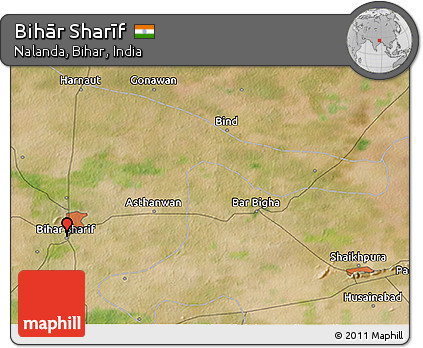 Satellite 3D Map of Bihār Sharīf