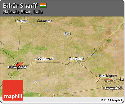 Satellite 3D Map of Bihār Sharīf