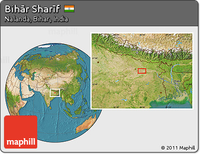 Satellite Location Map of Bihār Sharīf