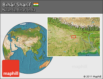 Satellite Location Map of Bihār Sharīf