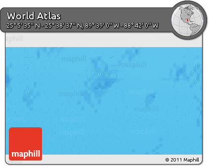 Shaded Relief 3D Map of the Area around 25° 22' 6" N, 89° 10' 30" W