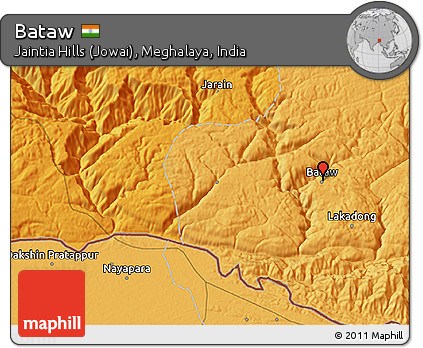 Political 3D Map of Bataw