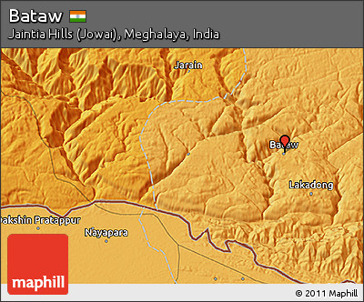 Political 3D Map of Bataw