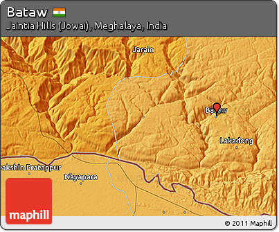 Political 3D Map of Bataw