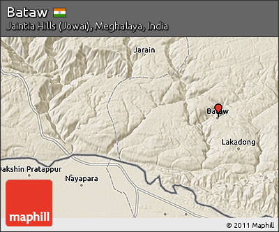 Shaded Relief 3D Map of Bataw