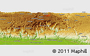 Physical Panoramic Map of the area around 25° 22' 6" N, 91° 52' 30" E