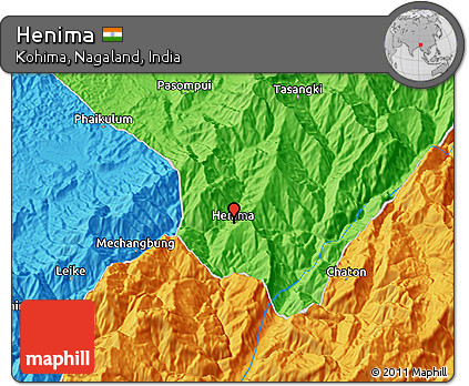 Political 3D Map of Henima