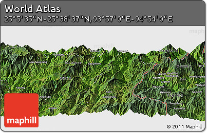 Satellite Panoramic Map of the Area around 25° 22' 6" N, 94° 25' 30" E