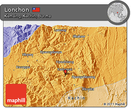 Political 3D Map of Lonchon
