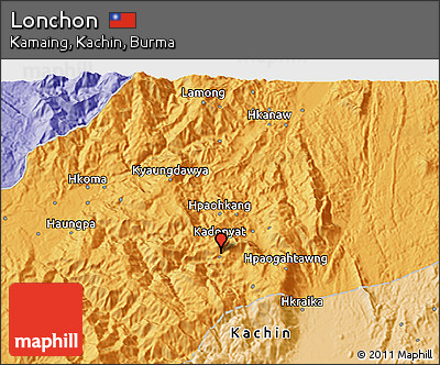 Political 3D Map of Lonchon