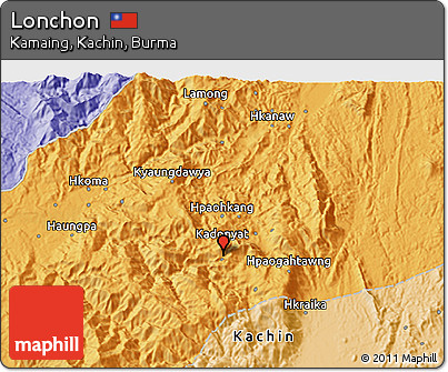 Political 3D Map of Lonchon