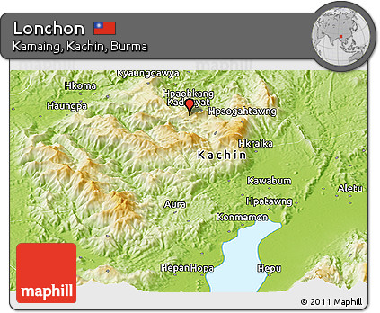 Physical Panoramic Map of Lonchon