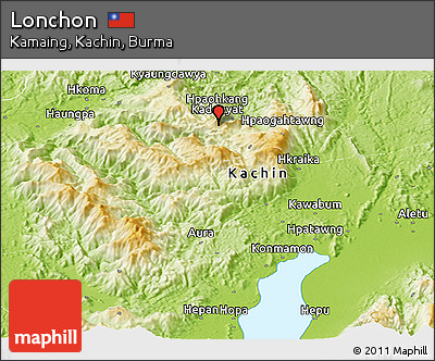Physical Panoramic Map of Lonchon