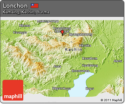 Physical Panoramic Map of Lonchon