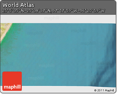 Satellite 3D Map of the Area around 25° 22' 6" N, 96° 49' 29" W