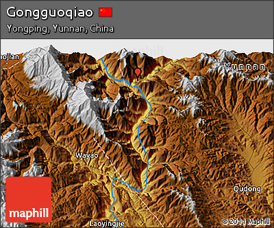 Physical 3D Map of Gongguoqiao