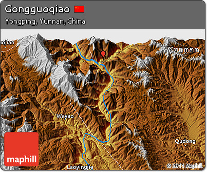 Physical 3D Map of Gongguoqiao