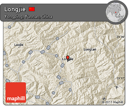 Shaded Relief Map of Longjie