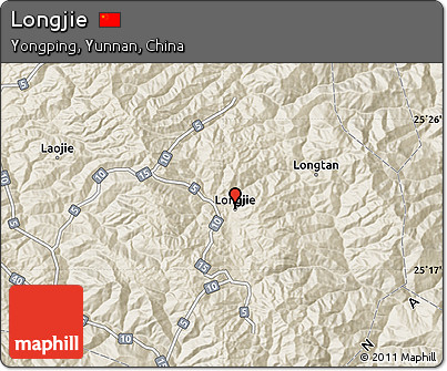 Shaded Relief Map of Longjie