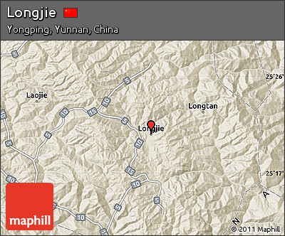 Shaded Relief Map of Longjie
