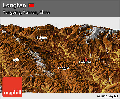 Physical Panoramic Map of Longtan