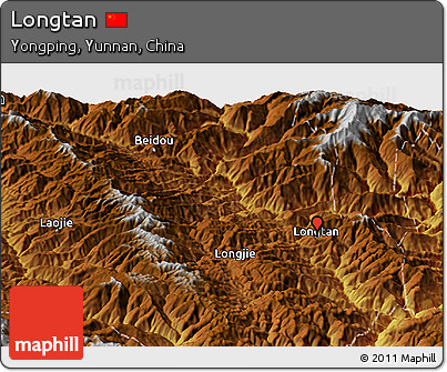 Physical Panoramic Map of Longtan
