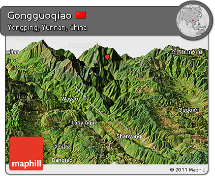 Satellite Panoramic Map of Gongguoqiao