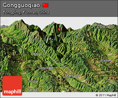 Satellite Panoramic Map of Gongguoqiao