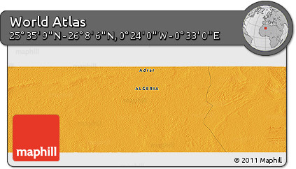 Political Panoramic Map of the Area around 25° 51' 37" N, 0° 4' 30" E