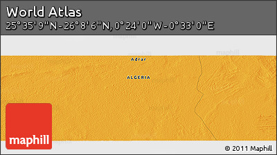 Political Panoramic Map of the Area around 25° 51' 37" N, 0° 4' 30" E