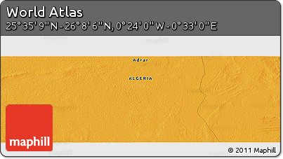 Political Panoramic Map of the Area around 25° 51' 37" N, 0° 4' 30" E