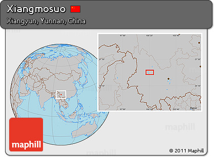 Gray Location Map of Xiangmosuo