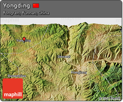 Satellite 3D Map of Yongding