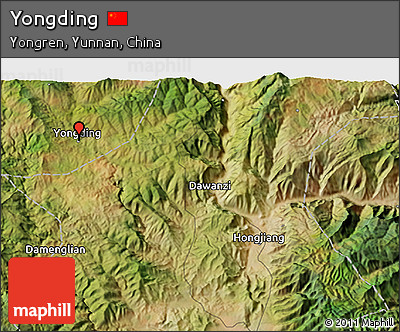 Satellite 3D Map of Yongding