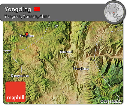 Satellite Map of Yongding