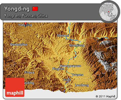 Physical Panoramic Map of Yongding