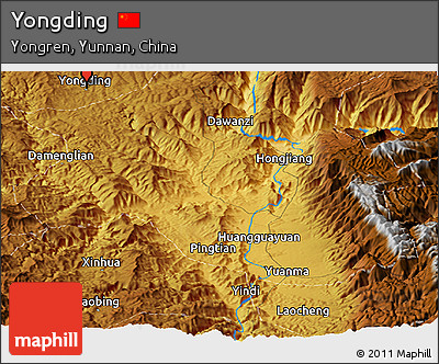 Physical Panoramic Map of Yongding