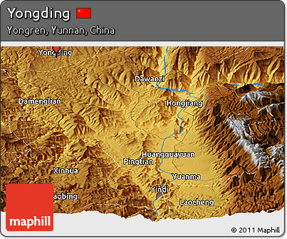 Physical Panoramic Map of Yongding