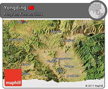 Satellite Panoramic Map of Yongding