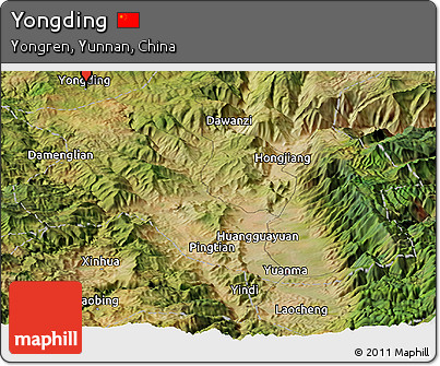 Satellite Panoramic Map of Yongding