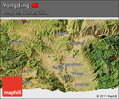 Satellite Panoramic Map of Yongding