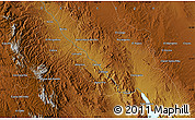 Physical Map of the area around 25° 51' 37" N, 105° 19' 29" W