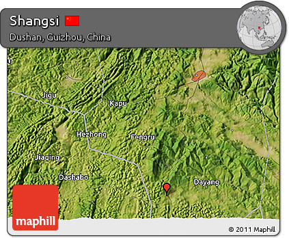 Satellite 3D Map of Shangsi
