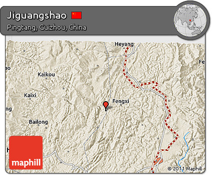 Shaded Relief 3D Map of Jiguangshao