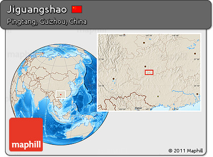 Shaded Relief Location Map of Jiguangshao